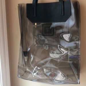 DEENA AND OZZY PLASTIC SEE THROUGH LARGE TOTE